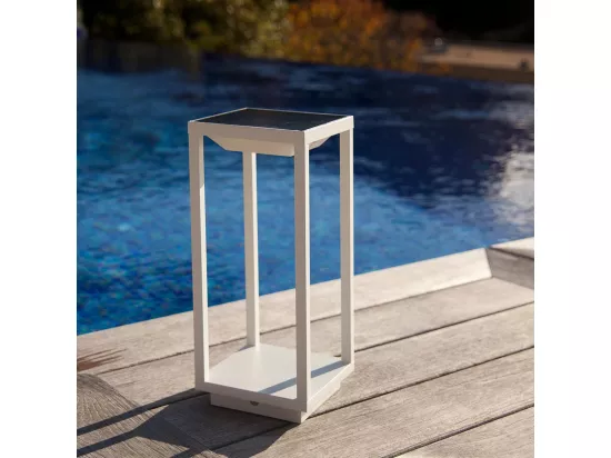 Lanterne solaire chic HYDRA Blanc Aluminium H34cm
