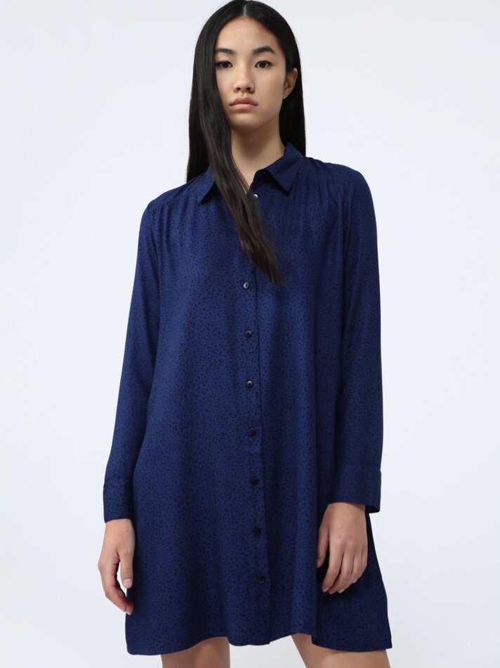 Vestido camisa estampado - Azul Royal