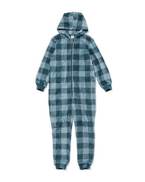 combinaison à carreaux enfant bleu