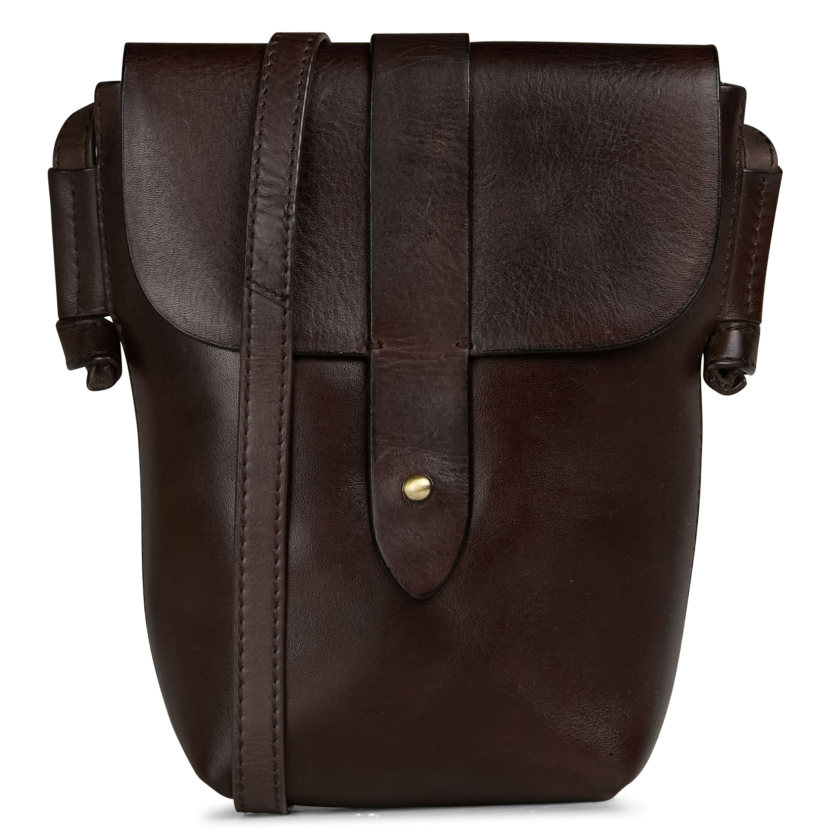 GABRIEL MINI - Sac bandoulière en cuir | Marron