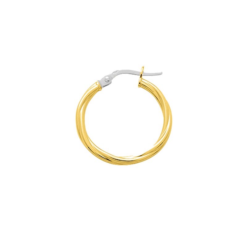 Créoles torsadées Femme - Or 18 Carats - Diamètre 15mm