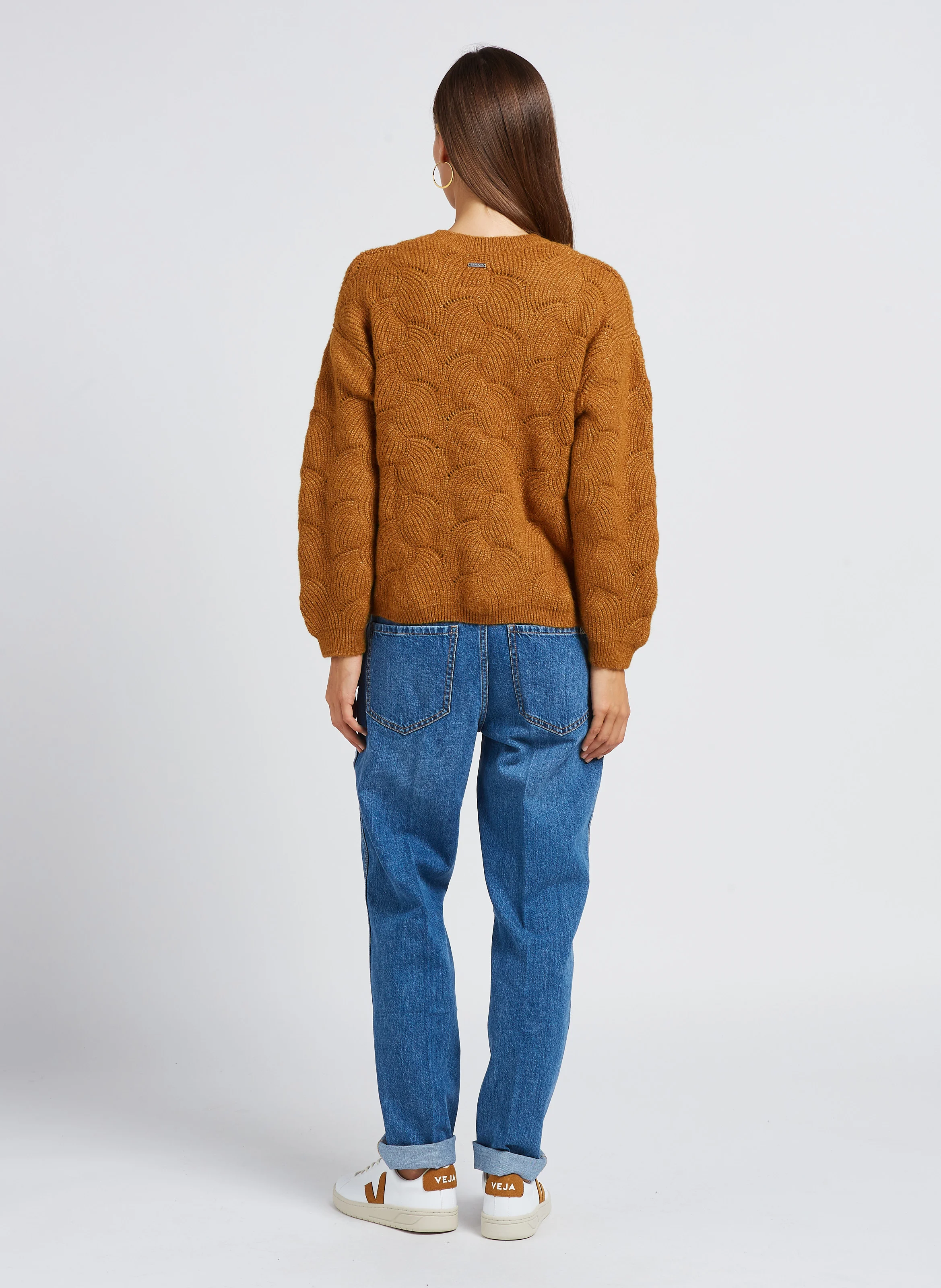 JANE - Jean droit taille haute en coton | Bleu