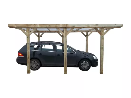 Carport, abri de voiture 3,04x5,12 m - 15,56 m2 - couverture PVC  - CAR10PVCTR - ALTANKA