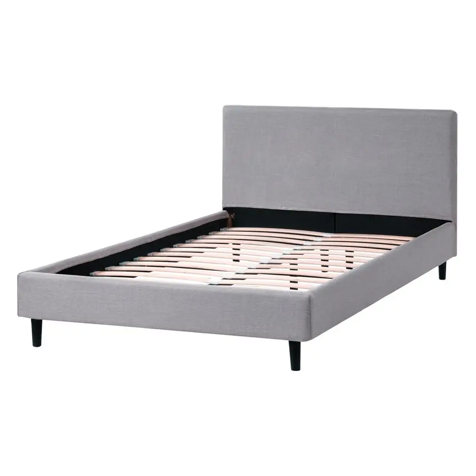 FITOU - Tweepersoonsbed - Lichtgrijs - 120 x 200 cm - Polyester