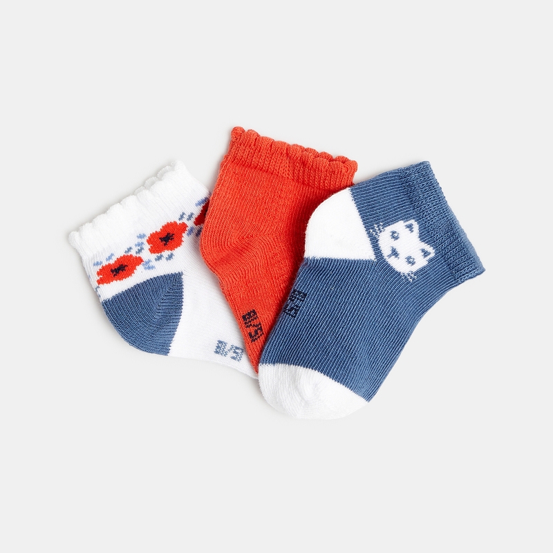 Chaussettes basses fantaisie rouges bébé fille