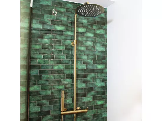 Kiwo colonne de douche mécanique or - Essebagno