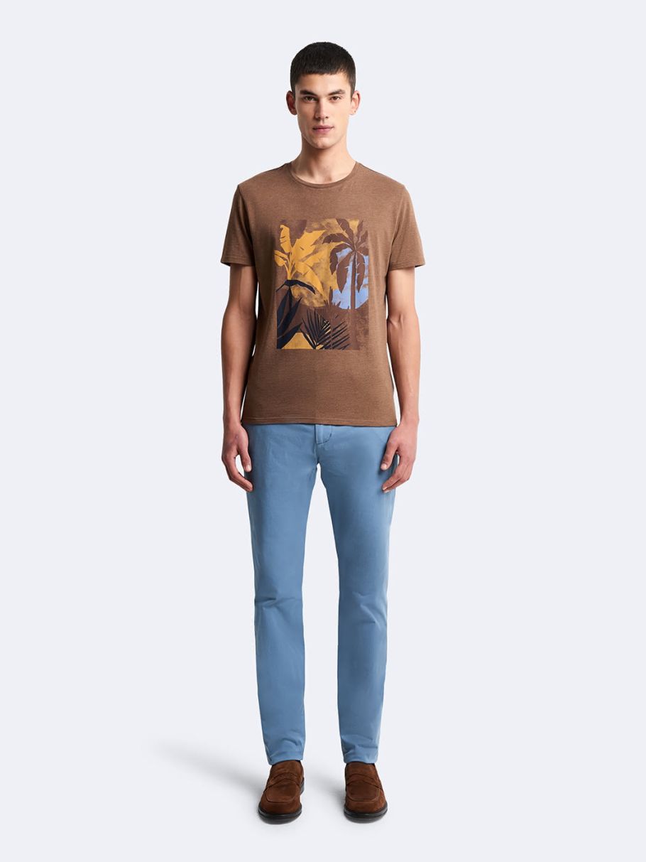 Tee-shirt col rond à motif devant
