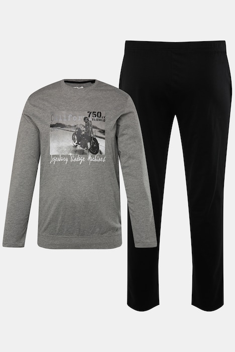 Men+ Schlafanzug, Zweiteiler, Bauchfit, Langarmshirt, lange Hose, bis 8 XL