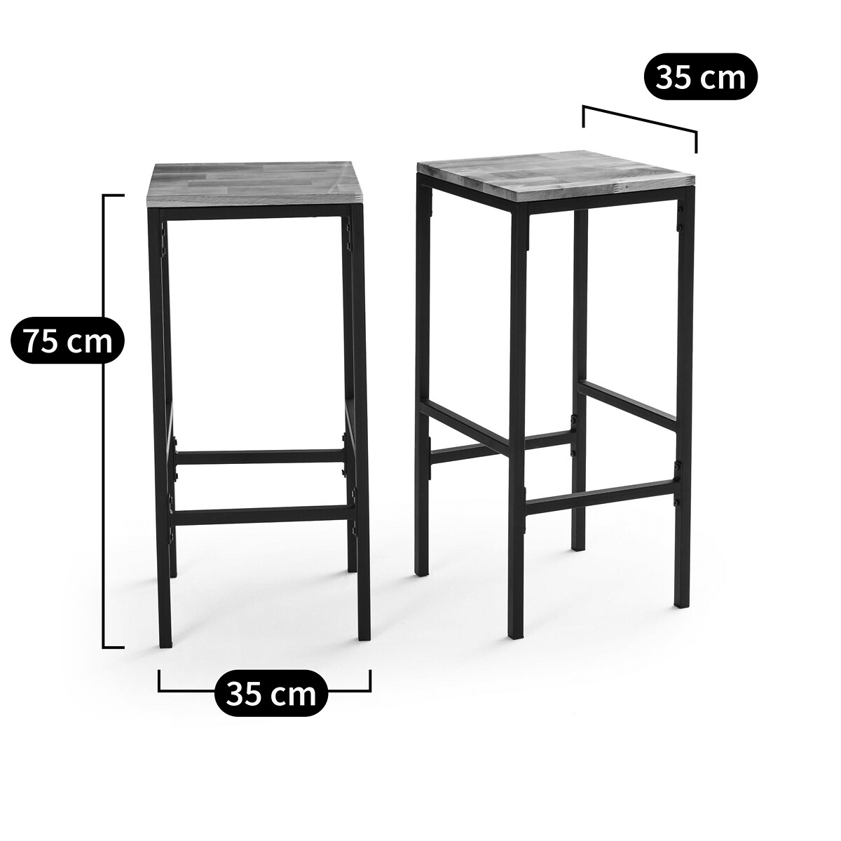 LA REDOUTE INTERIEURS<br>Conjunto de 2 banquetas altas de bar, Hiba