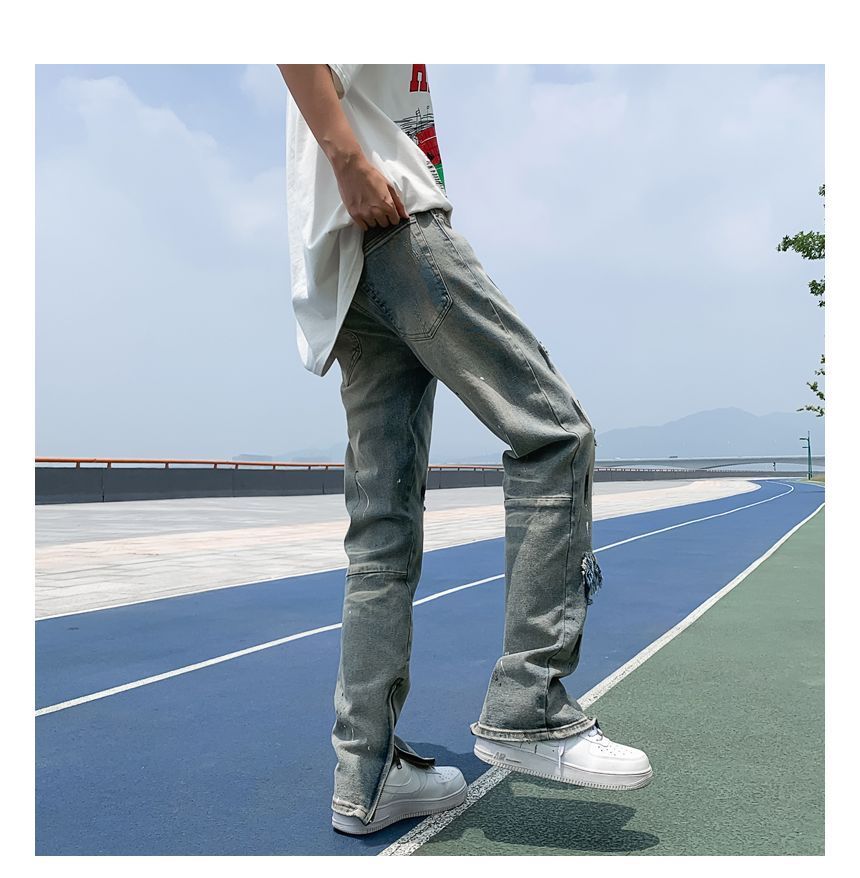 Oakjam - Versleten Slim Fit Jeans