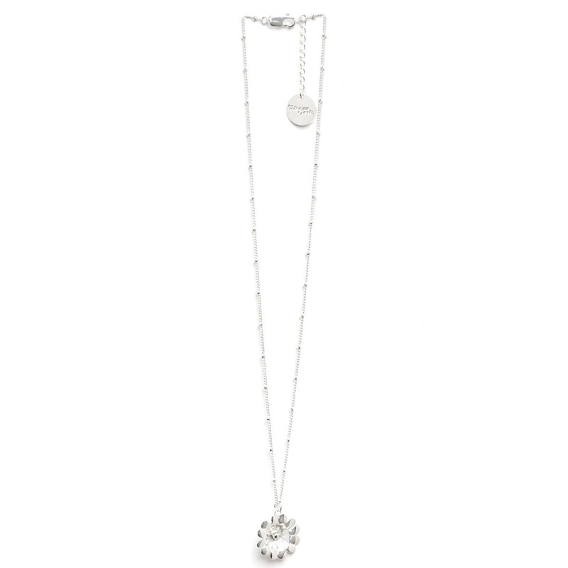 collier fleur plaqué argent - THÉIA
