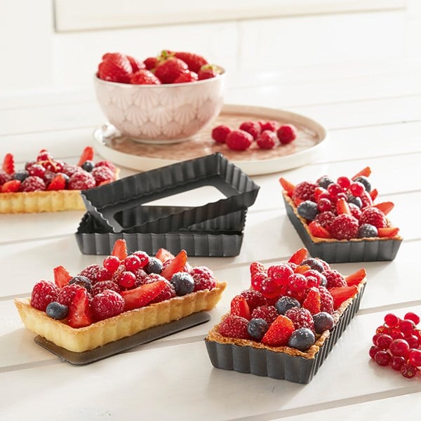 Lot de 8 moules à tartelettes à fond amovibles Mathon