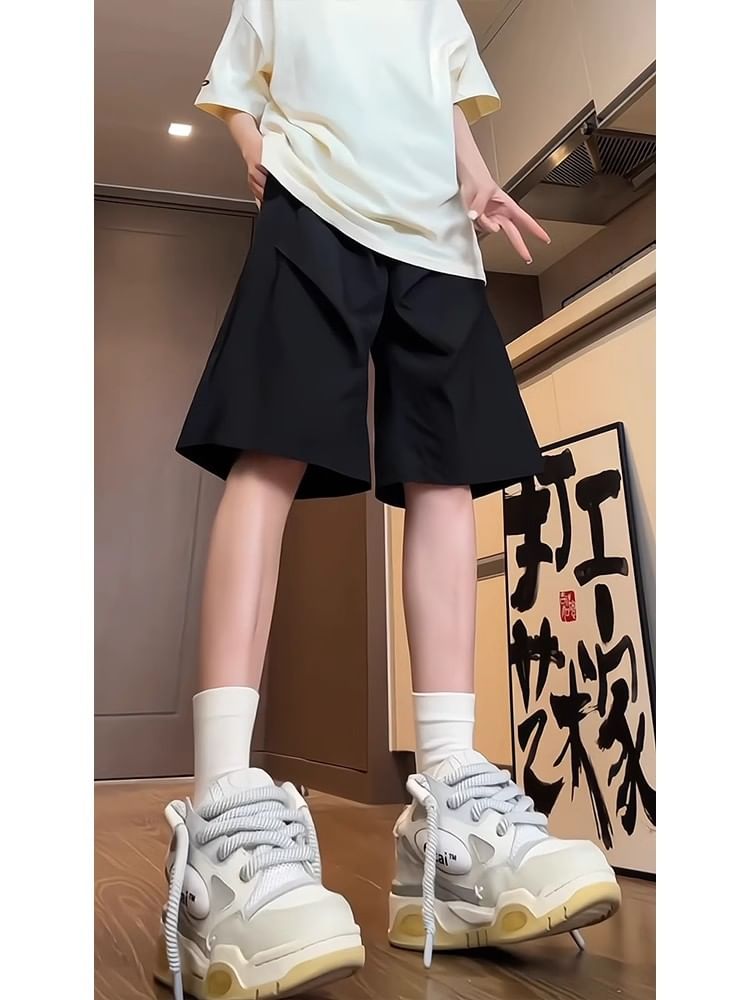 Posive - Effen shorts met trekkoord in de taille