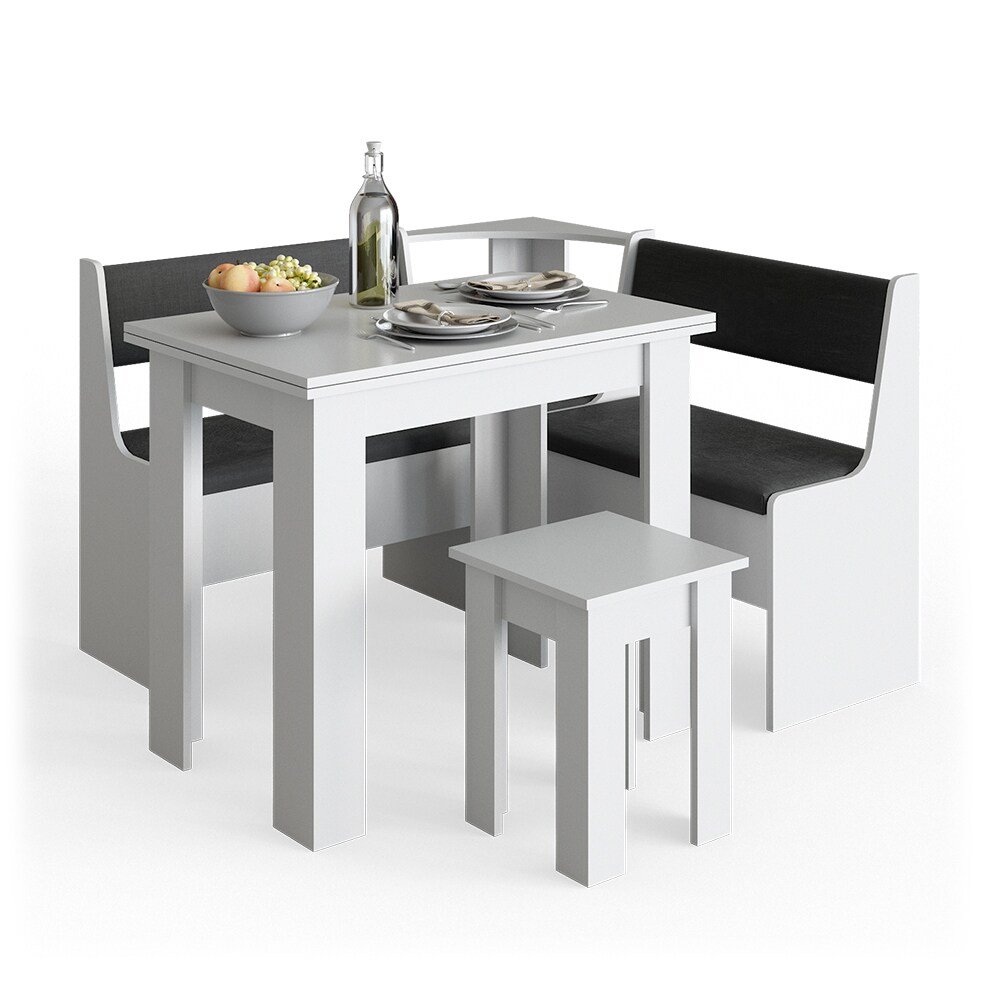 Vicco Eckbankgruppe Roman Weiß 120x120cm Küchenbank Eckbank Sitzgruppe Sitzbank