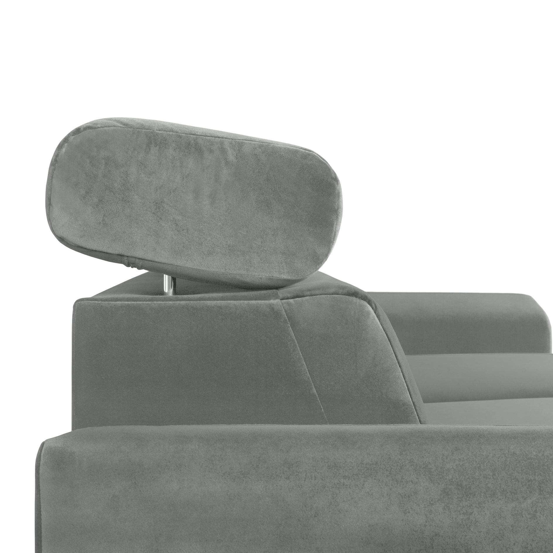 Ecksofa - grey - mit Kissen - Liegefunktion und Staukasten