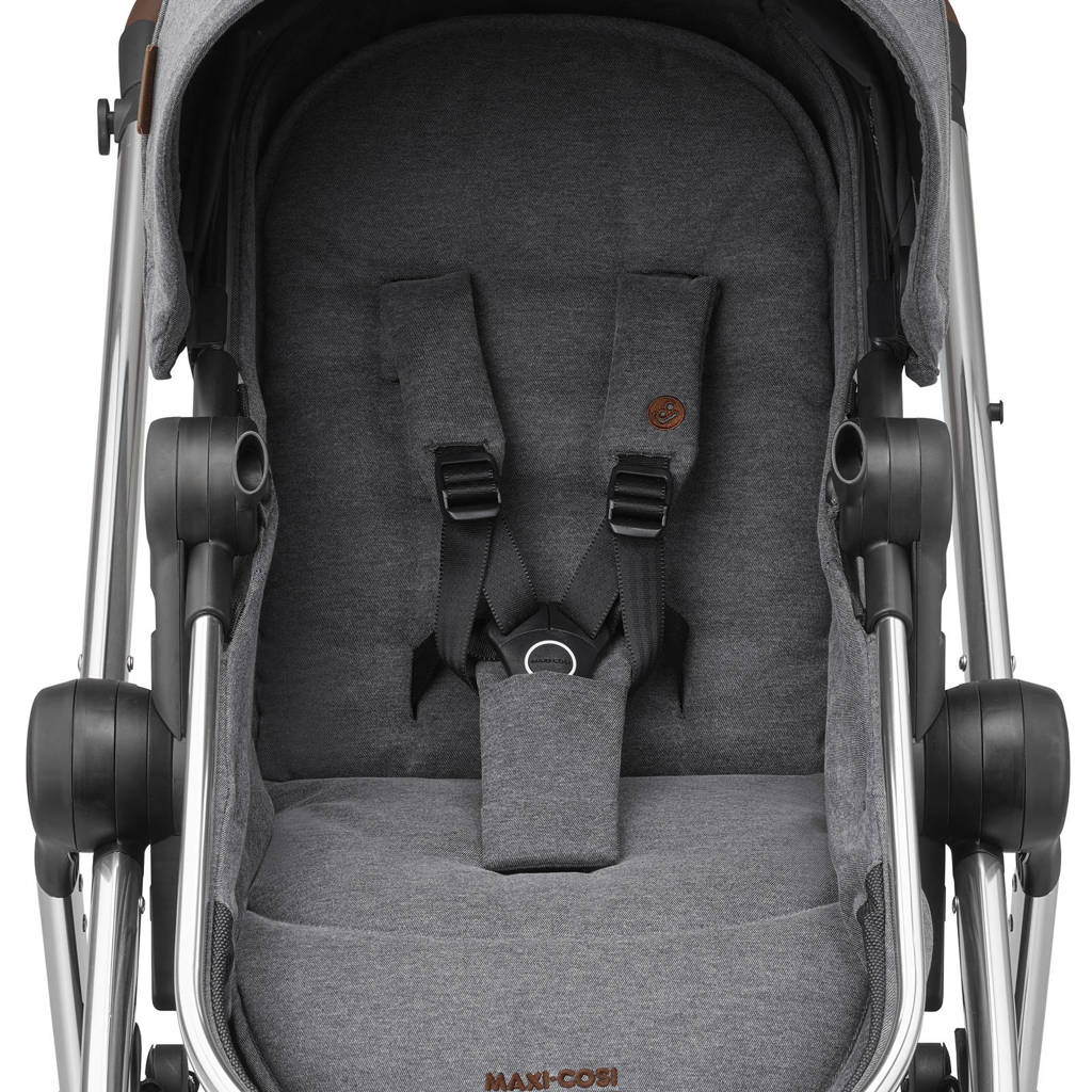 MC Zelia 3 Luxe Twillic Grey Fr (Chrome frame & Brown Leather)