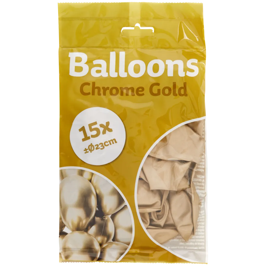 Chroom ballonnen Ø 23 cm | 15 stuks | diverse varianten