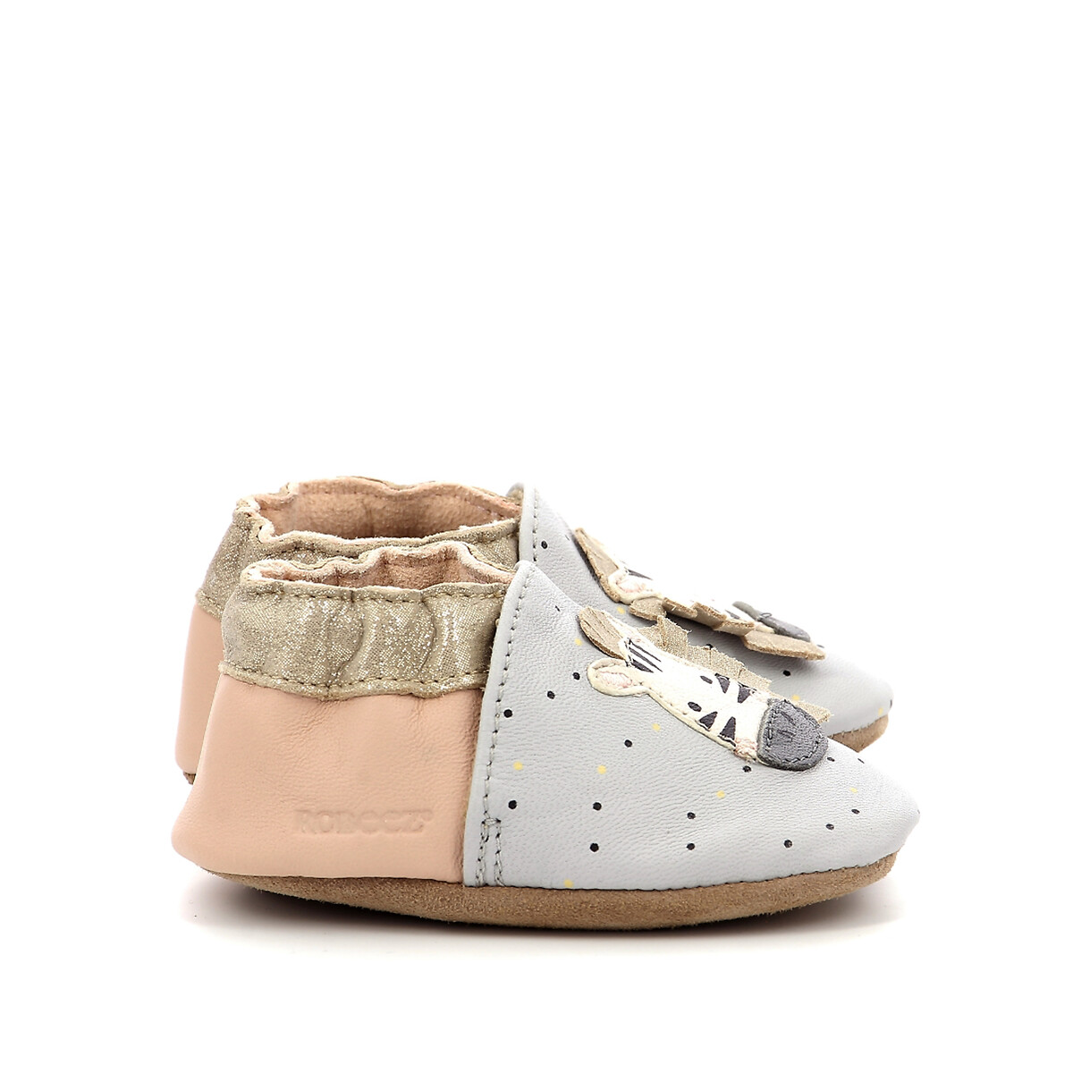 ROBEEZ<br>Pantufas de couro Zebra fofa