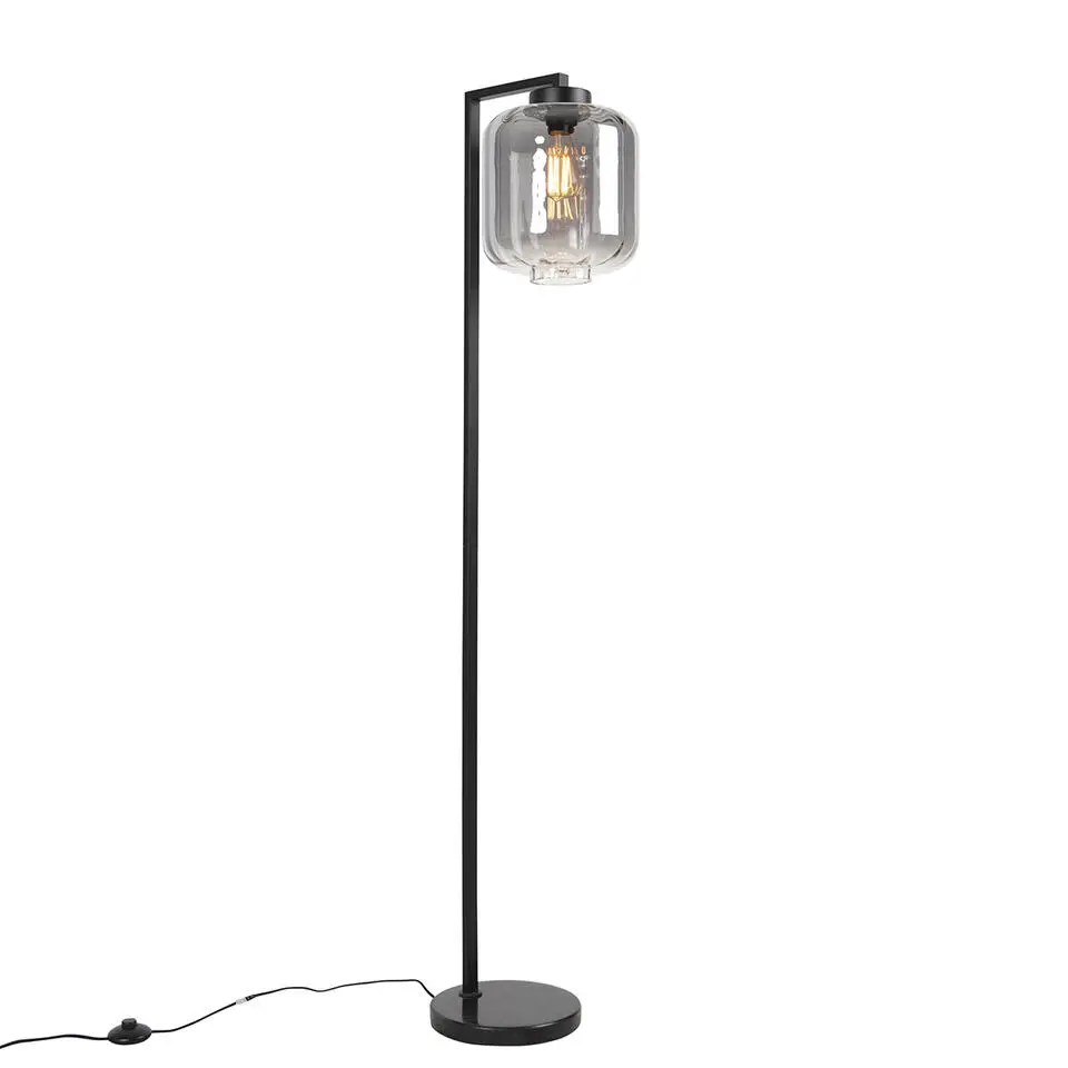 Qazqa vloerlampen qara zwart e27