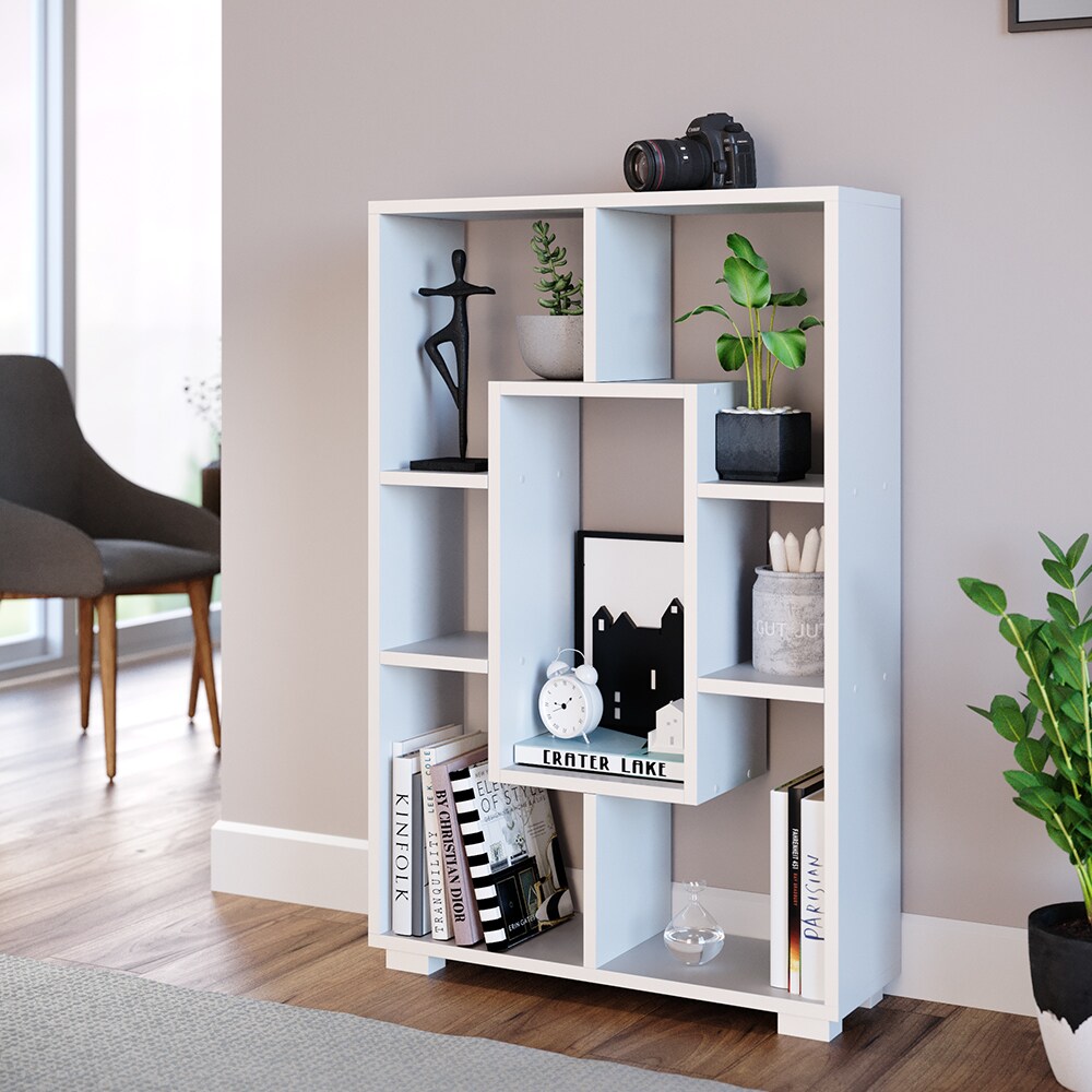 Vicco Raumteiler Domus 7 offene Fächer weiß Bücherregal Standregal Aktenregal