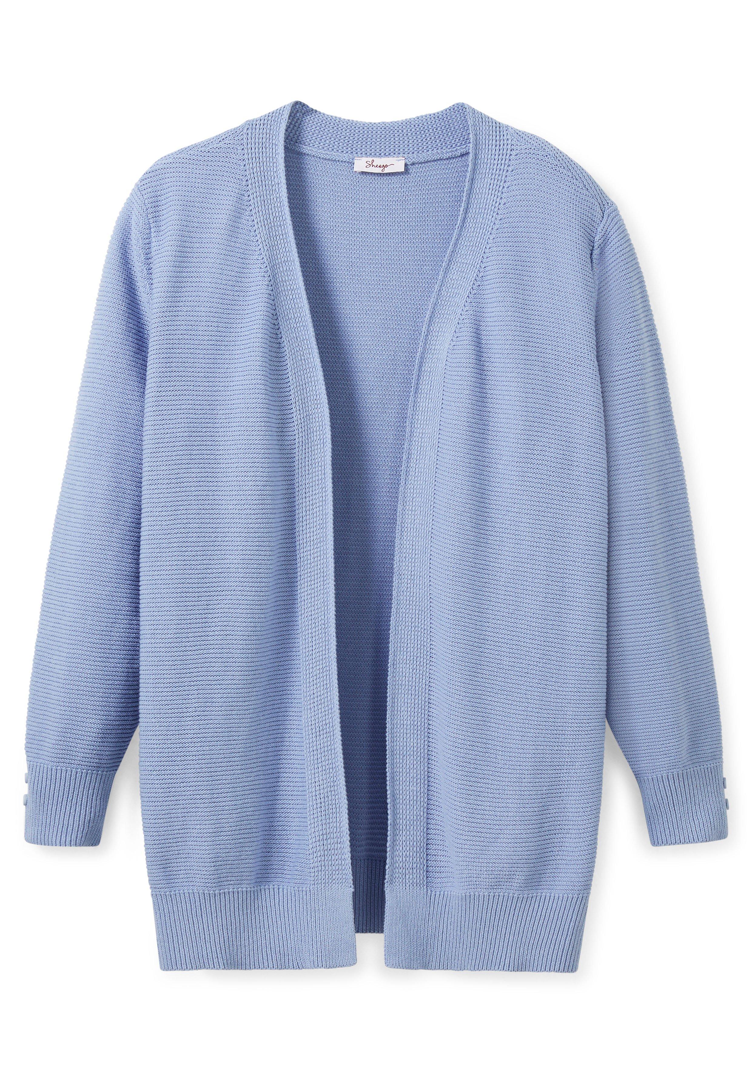 Strickjacke im Linksstrick, offene Form