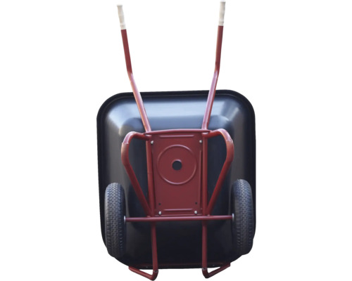 CAPITO tweewielige steekwagen DUO 200 liter PP jumbobak, luchtbanden met blokprofiel en stalen velg inclusief ergonomische beukenhouten handgrepen