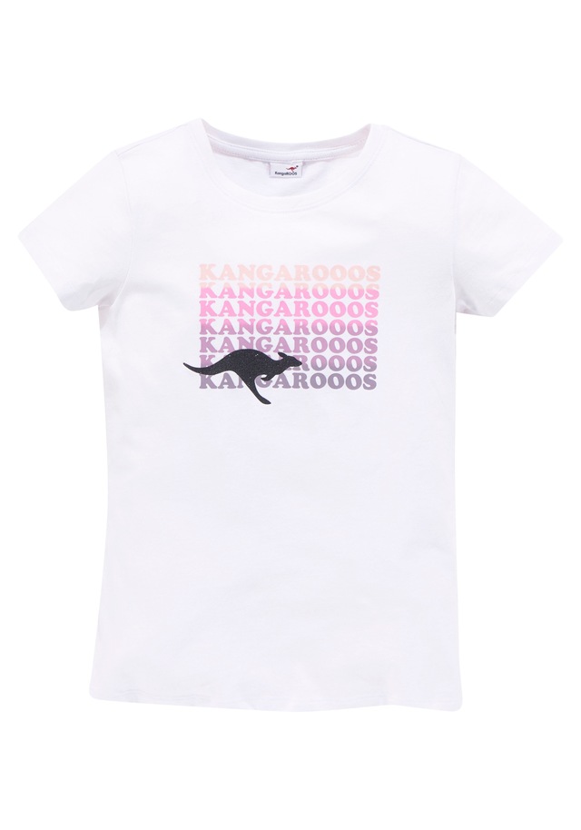 KangaROOS T-Shirt , Kurzarm,  taillierter Schnitt,  mit Glitzerdruck