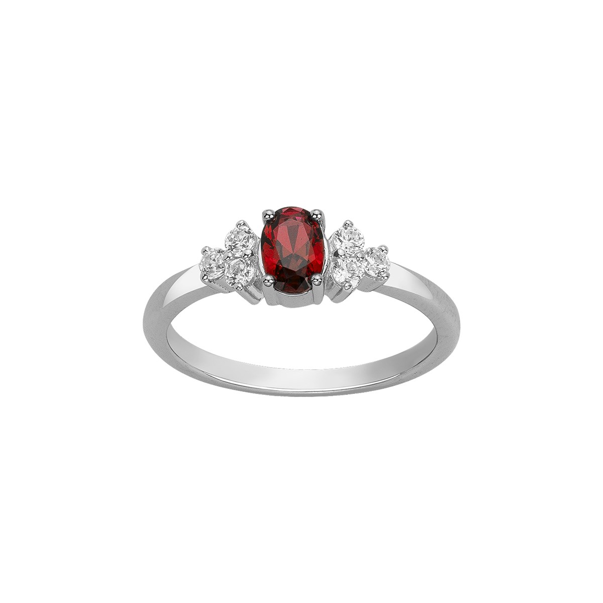Bague de fiançailles en Argent avec spinelle rouge rubis