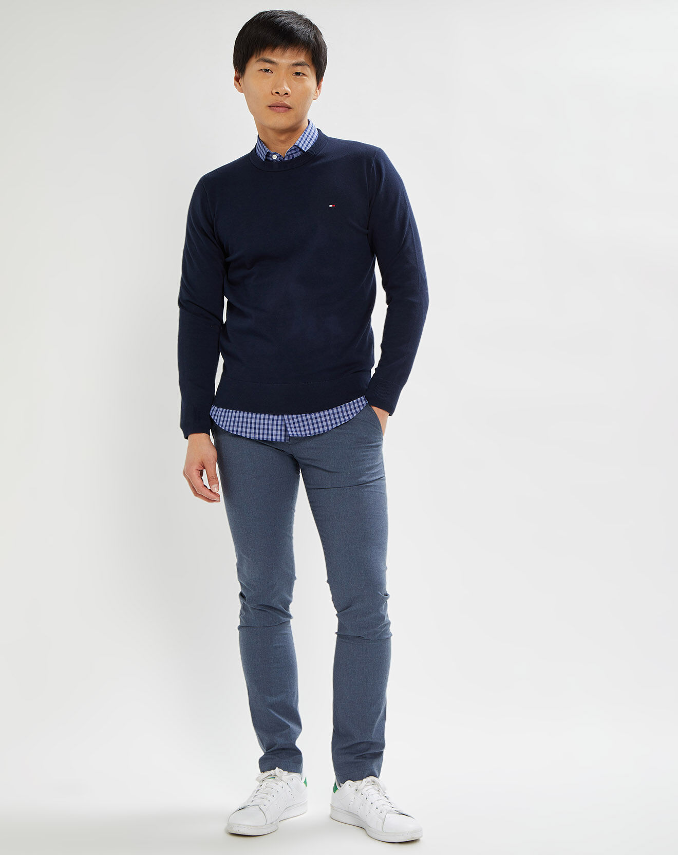 Tommy Hilfiger Pull 1985 col rond bleu marine