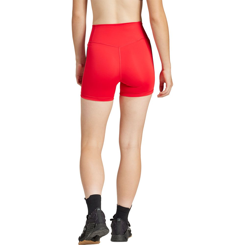 adidas Optime 3-Streifen kurze Leggings Damen pure ruby