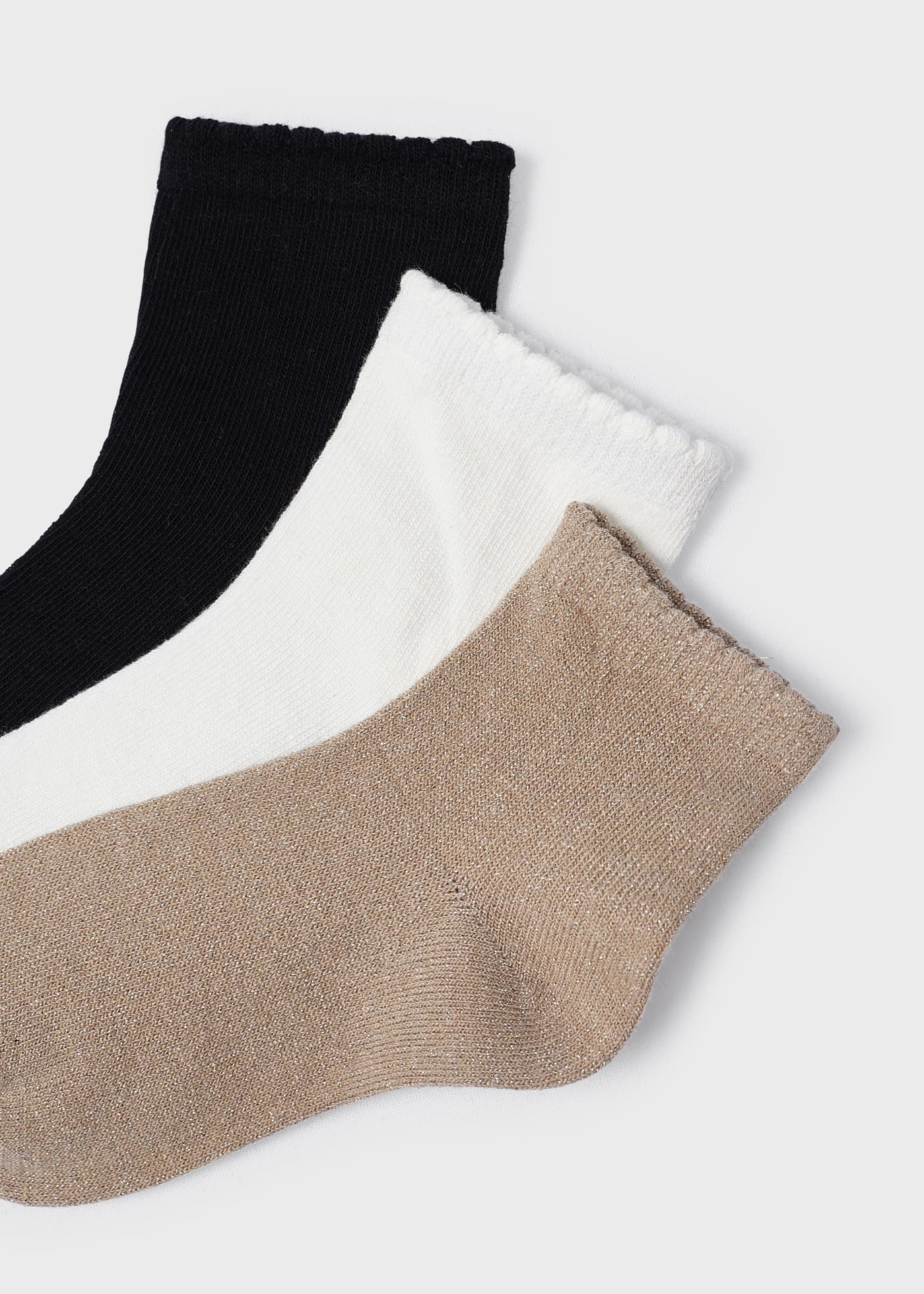 Conjunto de 3 meias de algodão orgânico para meninas