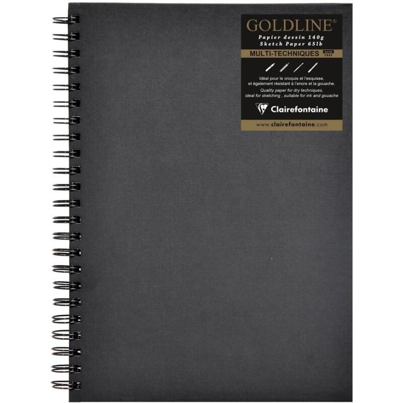 Goldline carnet spiralé 64F A4 140g F - Ivoire