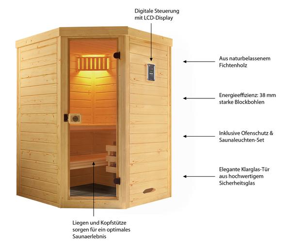 Weka Ecksauna Laukkala mit Glastür, ca.