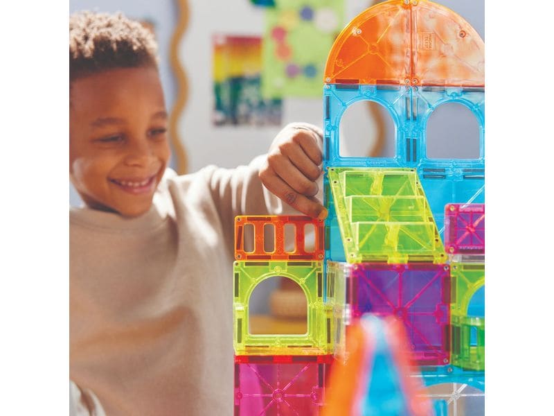 Magna-Tiles City Center 110 Teile City Center Bau- und Fahrzeugset mit 110 magnetischen Teilen