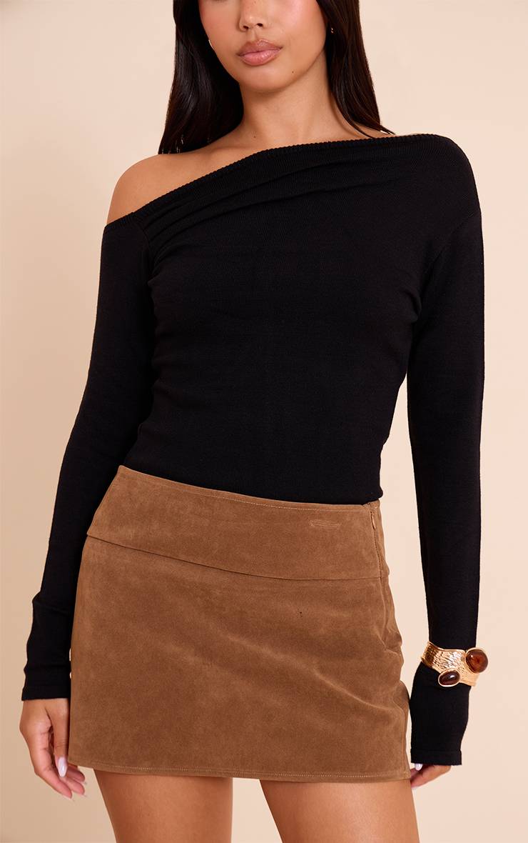 Marron Mini Jupe En Synthétique
