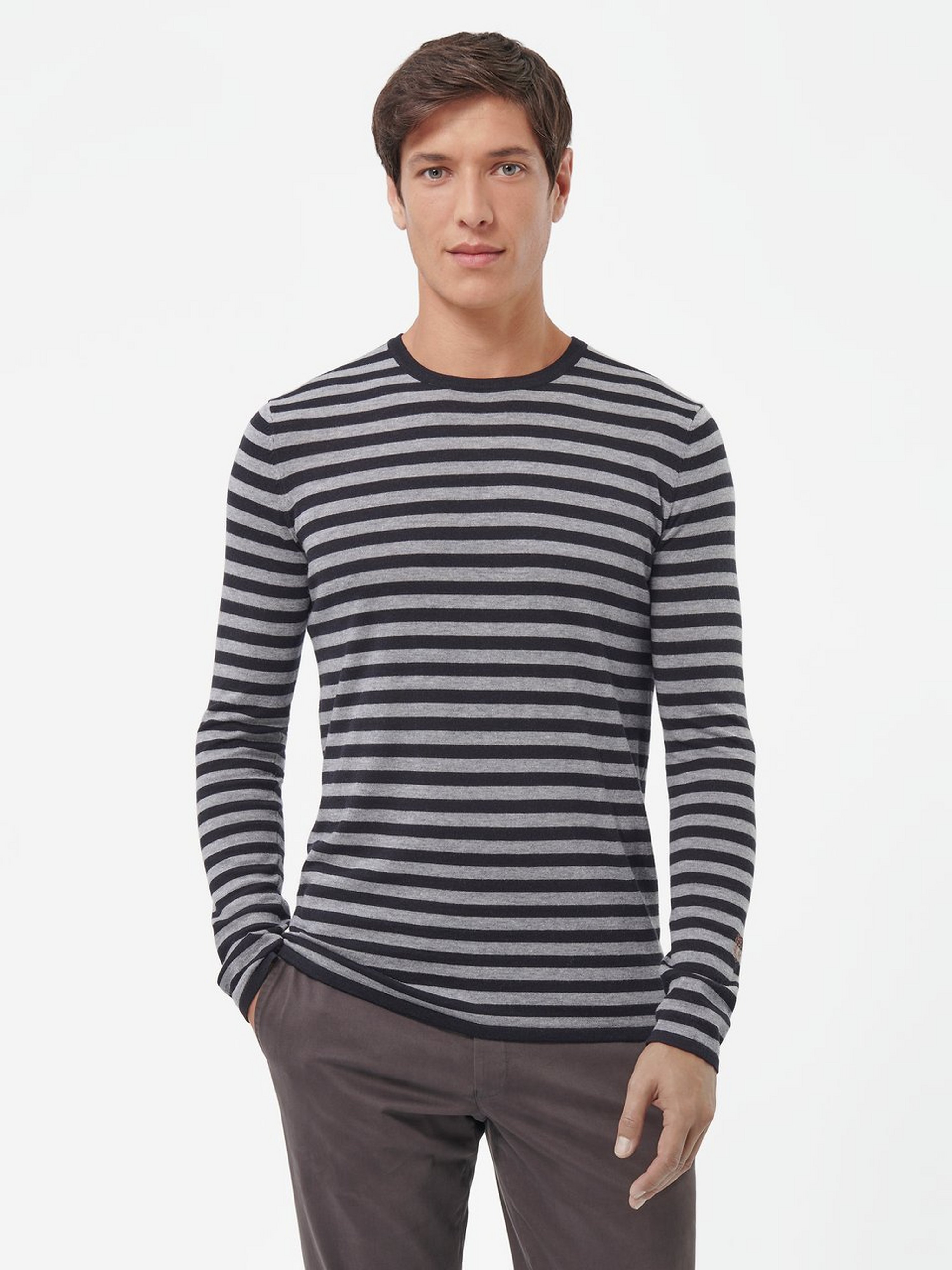 Rundhals-Shirt mit Streifen