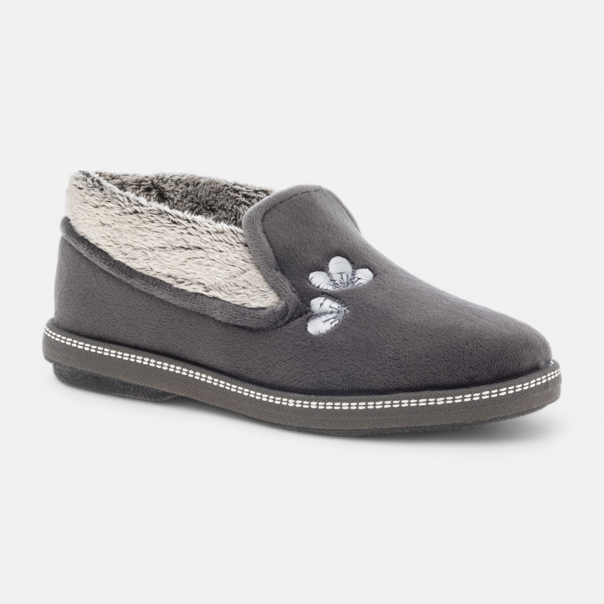 Pantoufles pieds sensibles Femme gris