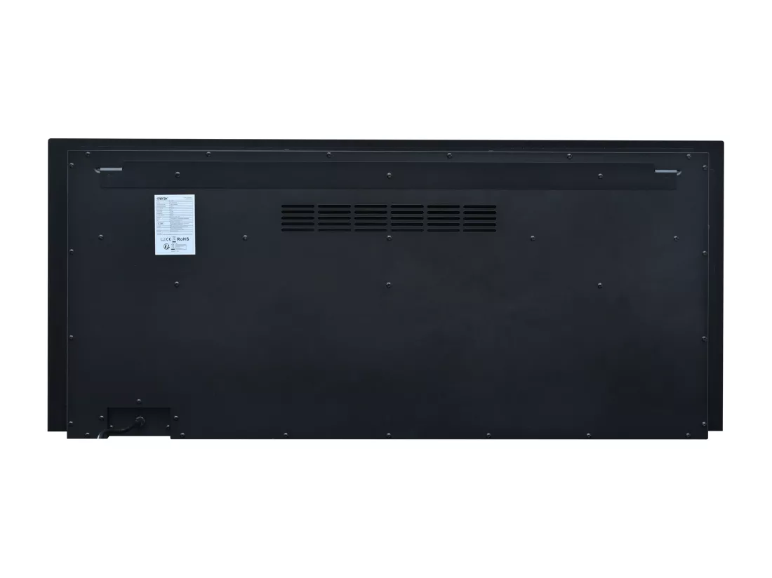 Cheminée électrique mural et encastrable 900/1800W - effet de flamme LED 3D réglable - Minuterie, thermostat, télécommande/écran tactile - Noir