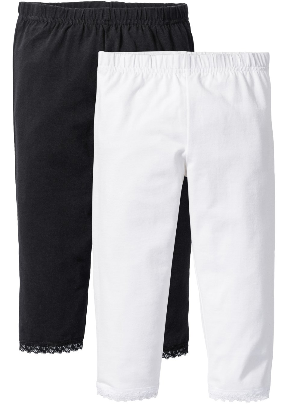 Lot de 2 leggings corsaire fille avec dentelle à la base