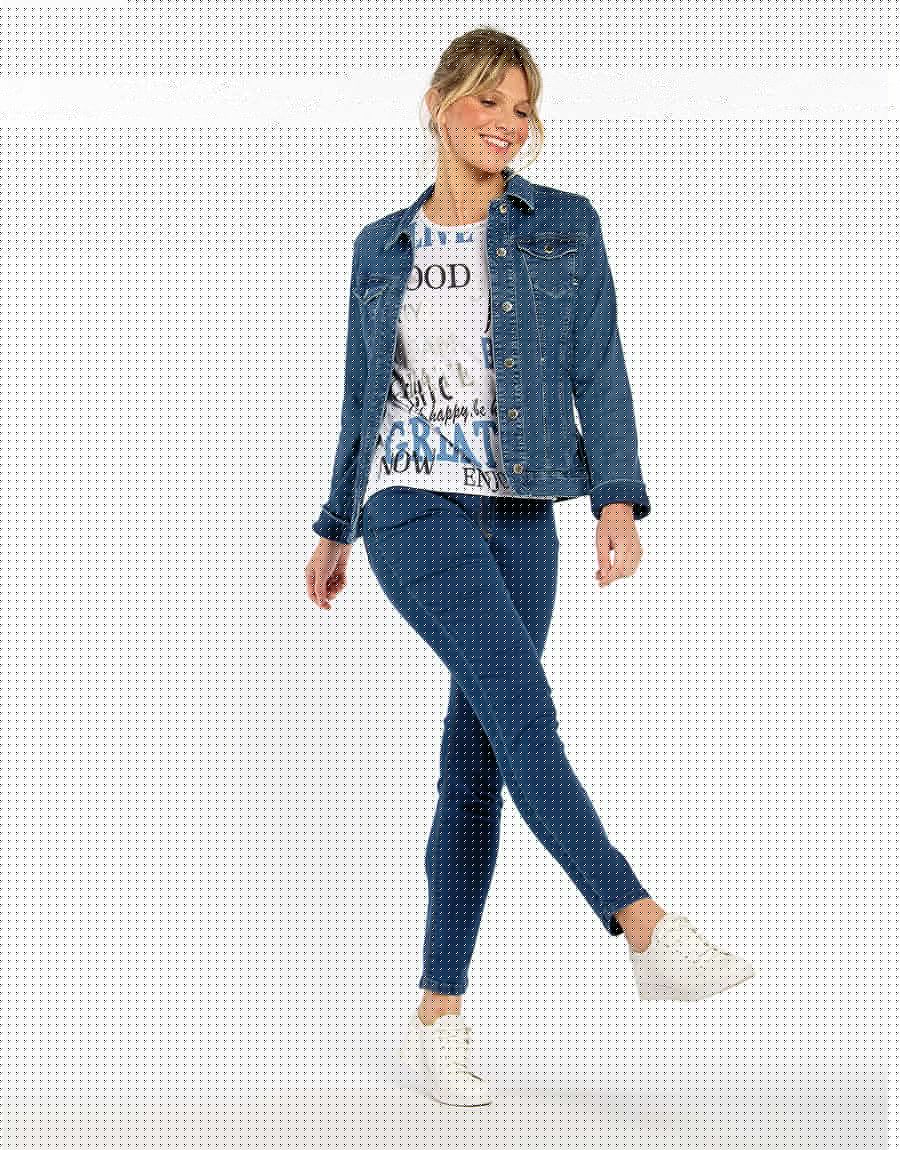Jean 7/8e bleu brut