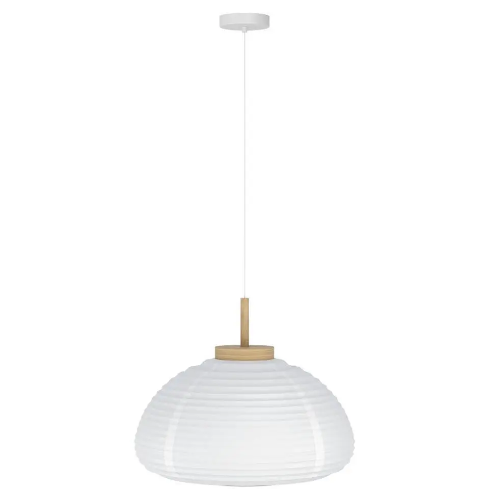 EGLO Summerhill Hanglamp - E27 - Ø 40 cm - Hout & Papier - Wit