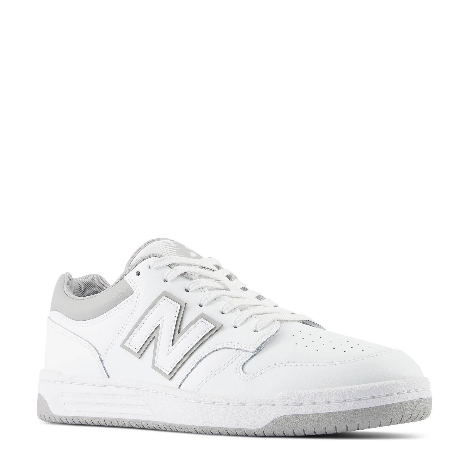 New Balance BB480  leren sneakers wit/lichtgrijs