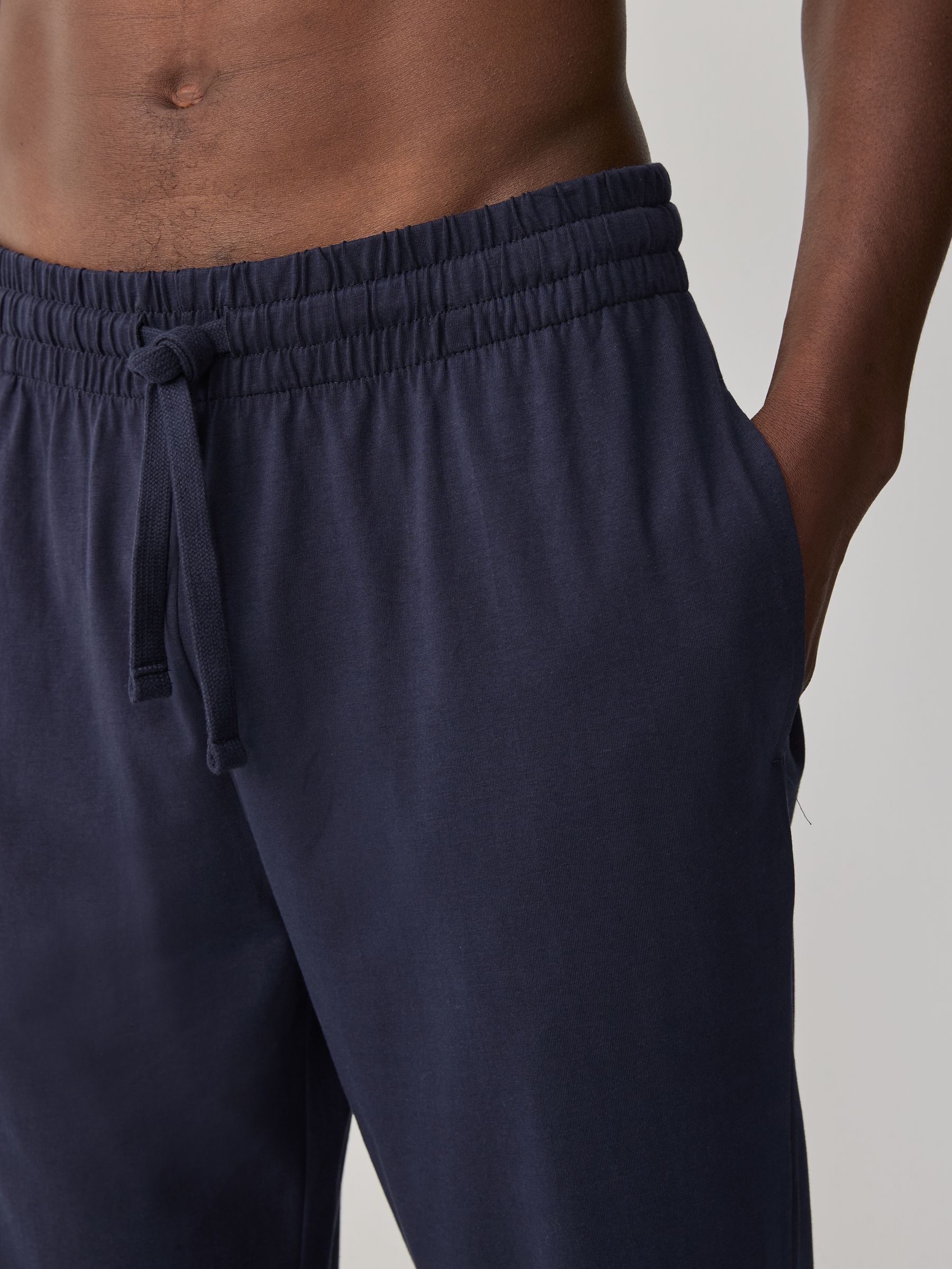 Navy Blue/Light Grey - Open Hem Pyjama Bottoms Set 2 Pack