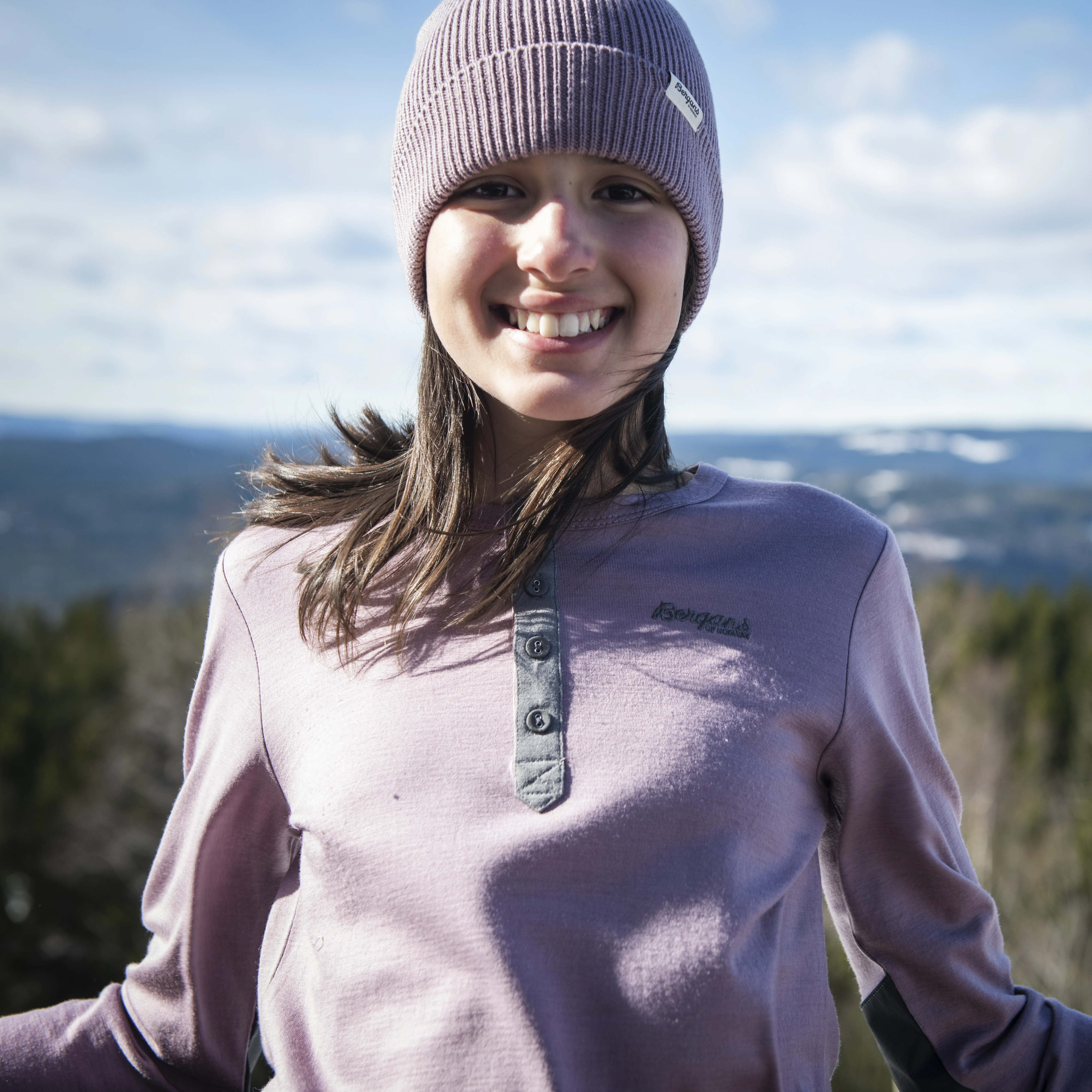 Myske Wool Youth Shirt Lilac Chalk
