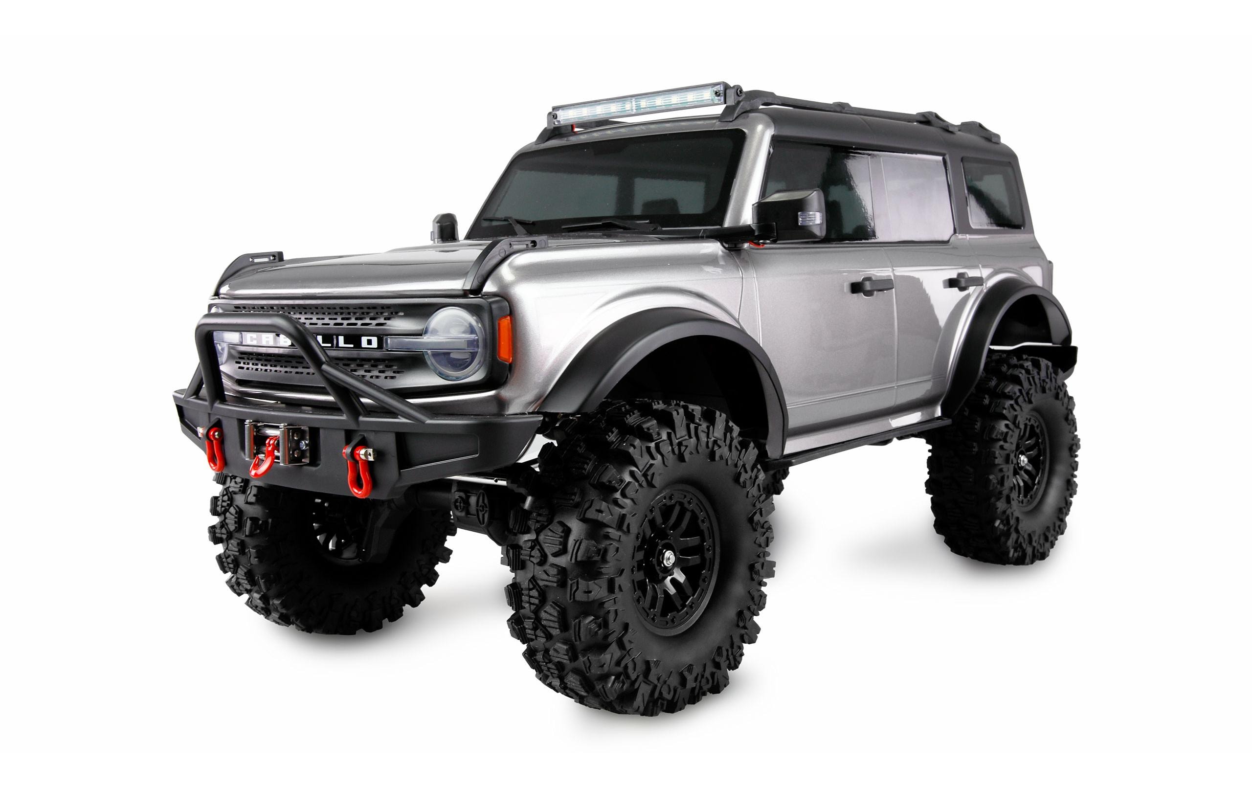 Scale Crawler AMXRock CT10 Caballo 4WD Grau, ARTR, 1:10<br>Rock Crawler mit Portalachsen, 2-Gang Getriebe, Differentialsperren und Seilwinde