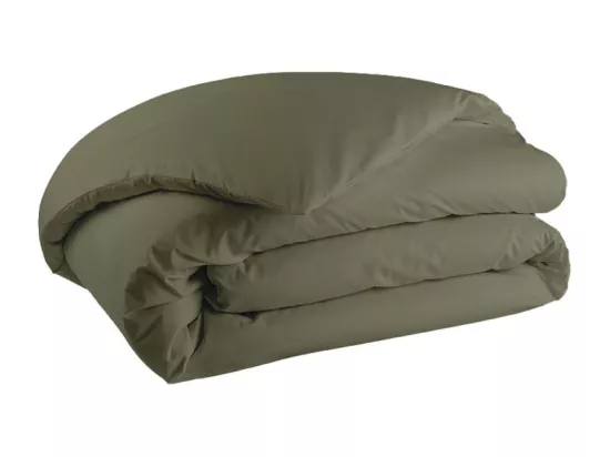 Como - Housse de couette vert kaki en percale de coton - 220x240cm