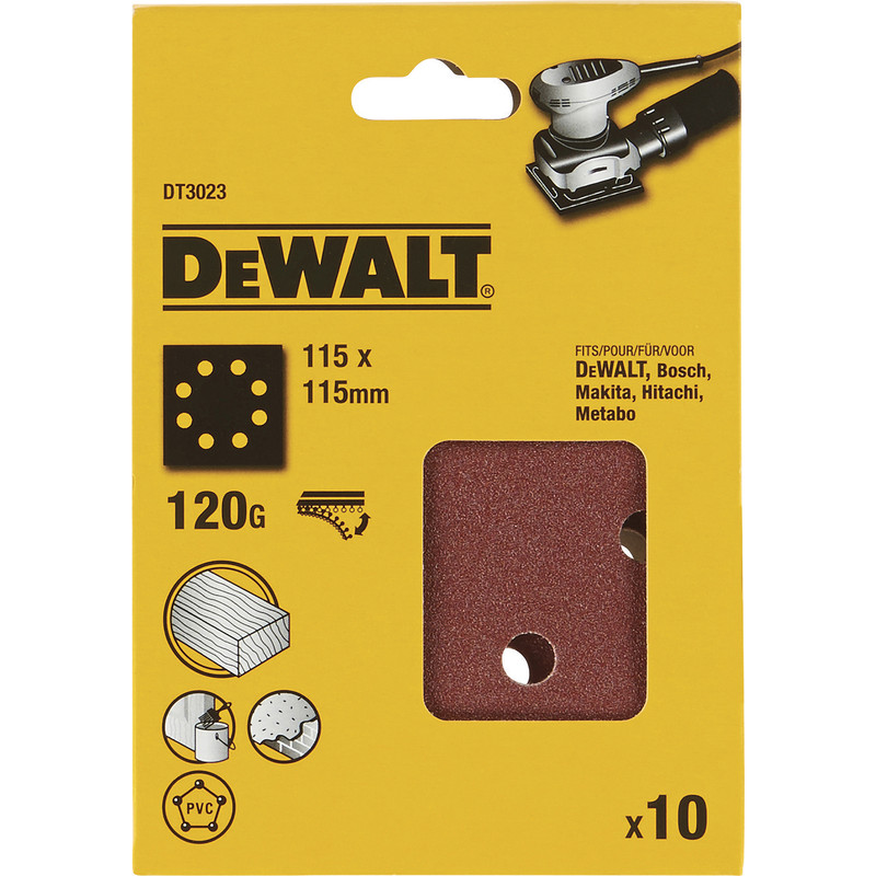 DeWALT schuurpapier 115x115mm 120 Grit