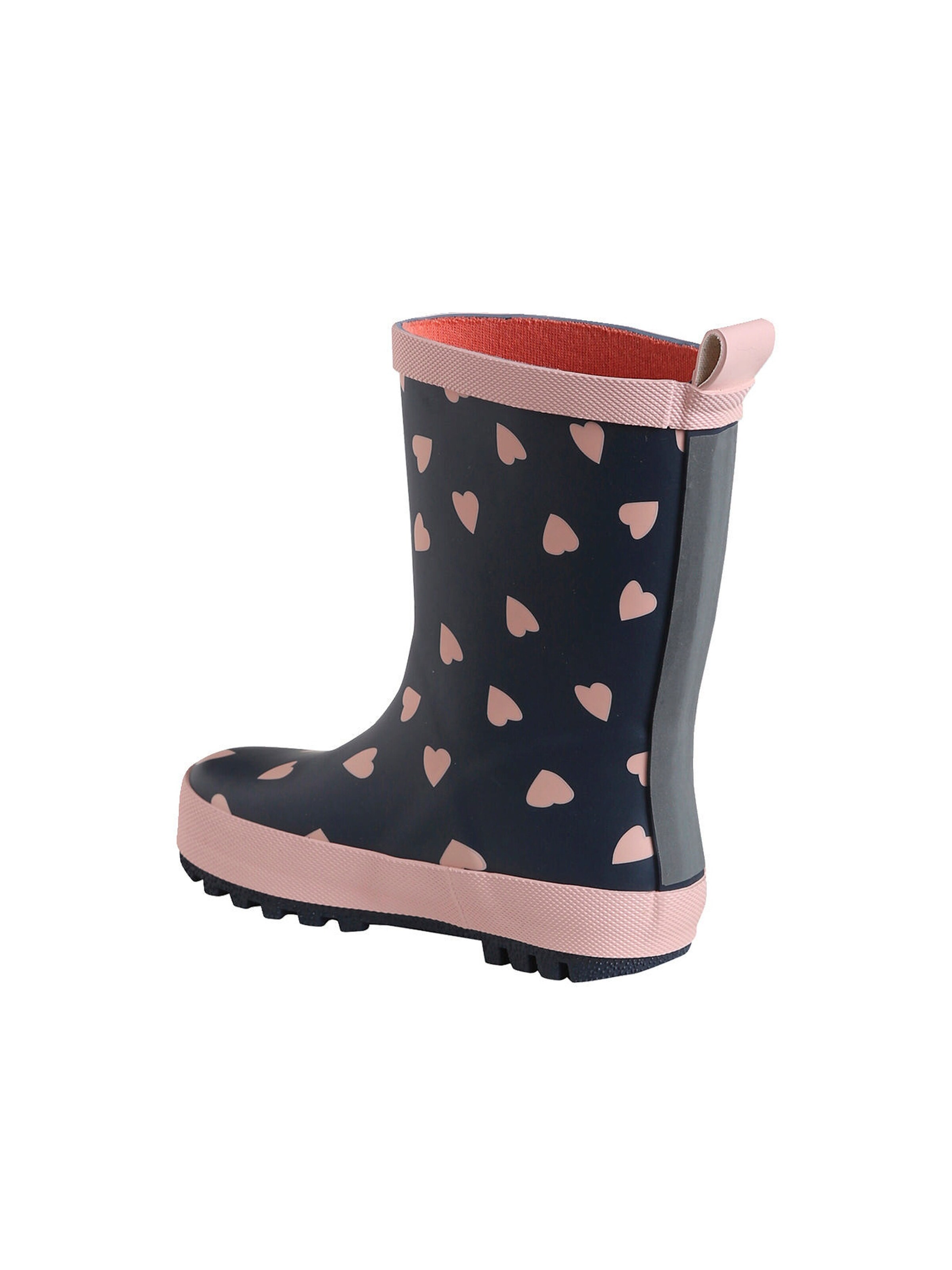 Vertbaudet Kinder Gummistiefel mit Herzen blau bedruckt