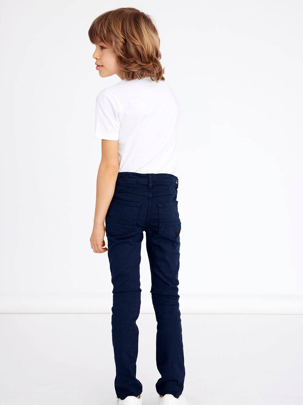 NAME IT slim fit broek NKMTHEO donkerblauw