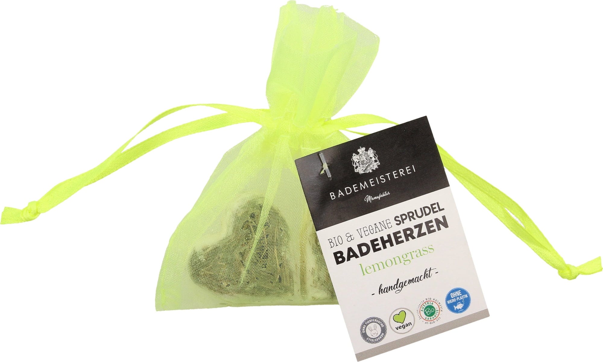 Bademeisterei  Bio Sprudelbadeherzen, Lemongras (15 g)